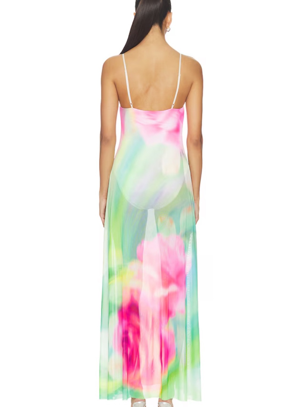 REVOLVE Pastel Watercolor Maxi Dress in Pink and Green - Picture 3 of 3